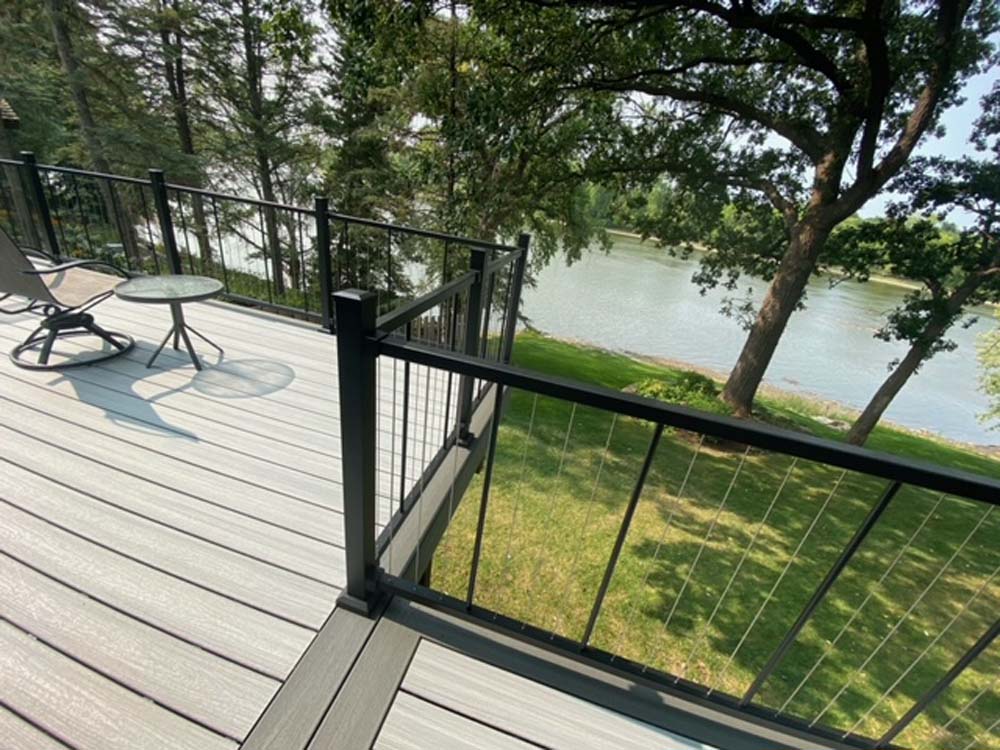 composite deck overlooking water